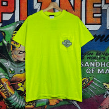 Load image into Gallery viewer, Harley Davidson Highlighter Green Emblem Tee Size L
