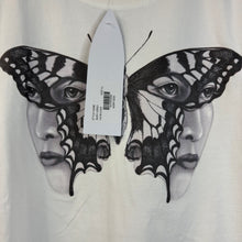 Load image into Gallery viewer, Who Decides War by Ev Bravado Duofly Butterfly-Print Tee Size XL
