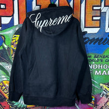 Load image into Gallery viewer, Supreme Classic Script Embroidered Black Hoodie Size L
