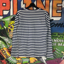 Load image into Gallery viewer, Comme Des Garçon PLAY Navy Striped Long Sleeve Tee Size Medium
