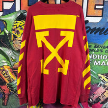 Load image into Gallery viewer, Off-White Diag Arrows Yellow Lego Red Crewneck Size Small

