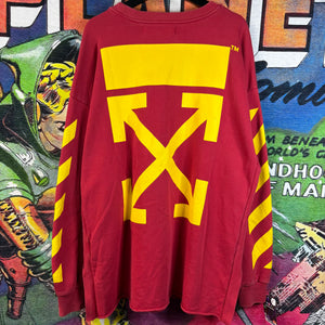 Off-White Diag Arrows Yellow Lego Red Crewneck Size Small