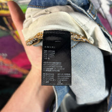 Load image into Gallery viewer, NWT Amiri Clay Indigo Camo Bone Jeans Size 30”
