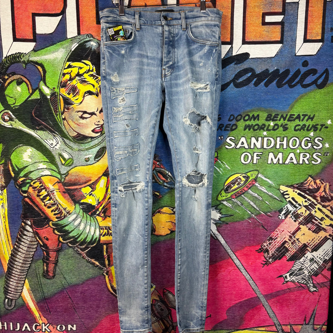 Amiri MX1/MX2 Distressed Skinny Jeans Size 30