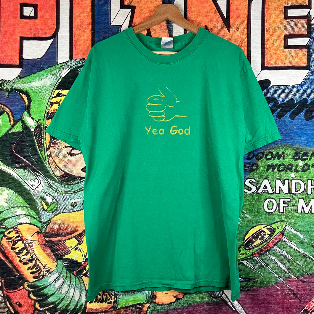 Y2K “Yea God, Boo Devil” Jesus Tee Size L