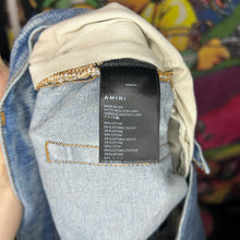Load image into Gallery viewer, Amiri MX1 Red Plaid Patch Skinny Jeans Size 36”
