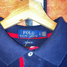 Load image into Gallery viewer, Polo by Ralph Lauren Navy/Red embroidered flag logo shirt
