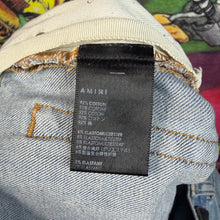 Load image into Gallery viewer, Amiri Distressed Bandana Flames Jeans Size 30”
