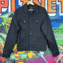 Load image into Gallery viewer, True Religion Black Trucker Jacket Size Small
