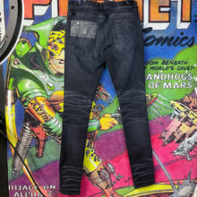 Load image into Gallery viewer, Amiri Black Bandanna Artpatch Black Jeans Size 34”
