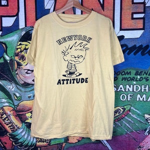 Vintage 90s ‘New York Attitude’ Calvin and Hobbes Tee Size Large