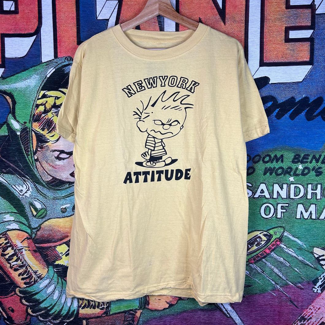 Vintage 90s ‘New York Attitude’ Calvin and Hobbes Tee Size Large