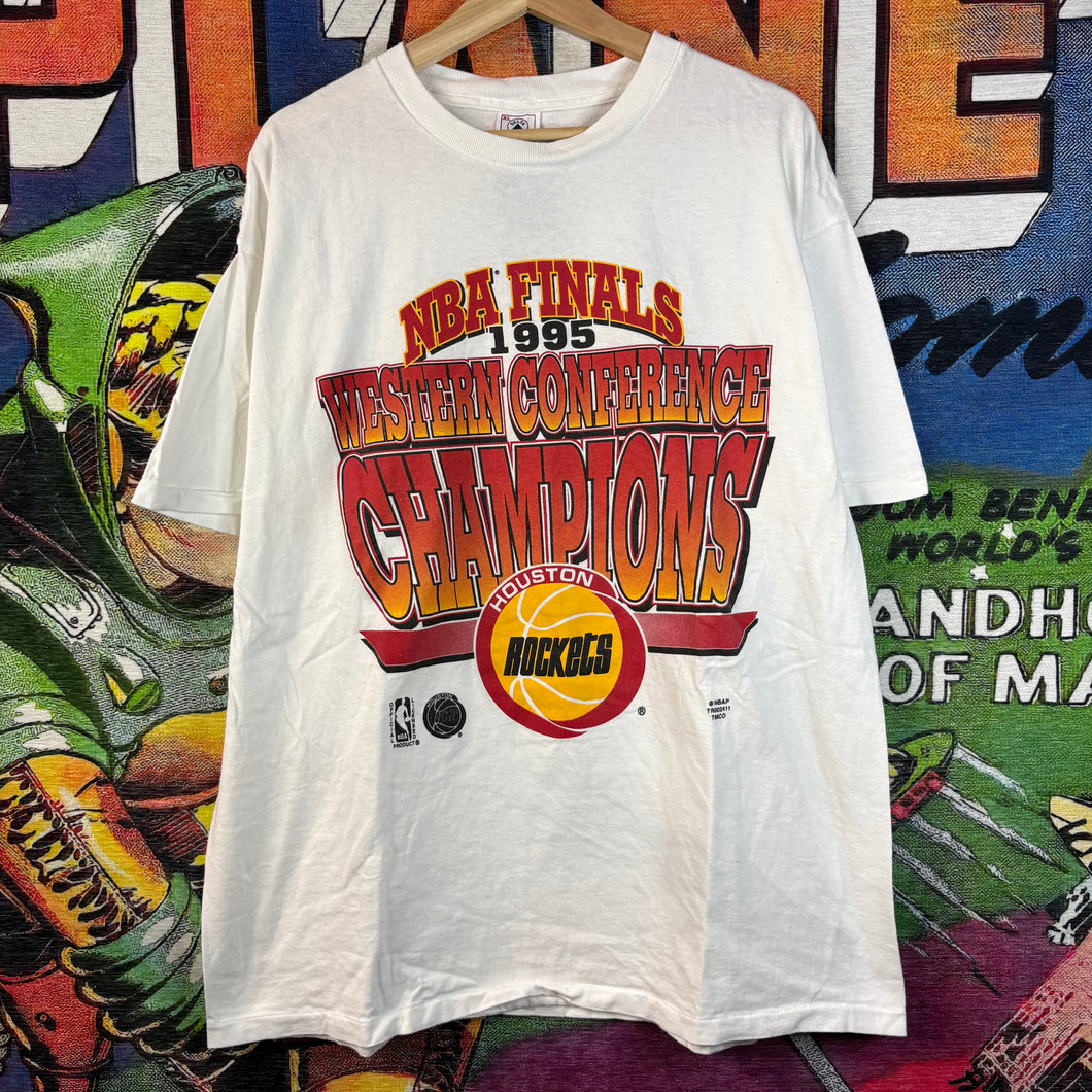 Vintage 1995 NBA Western Conference Champions Houston Rockets Tee XL