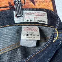 Load image into Gallery viewer, Evisu Painted Yellow Seagull Selvedge Denim Size 32”
