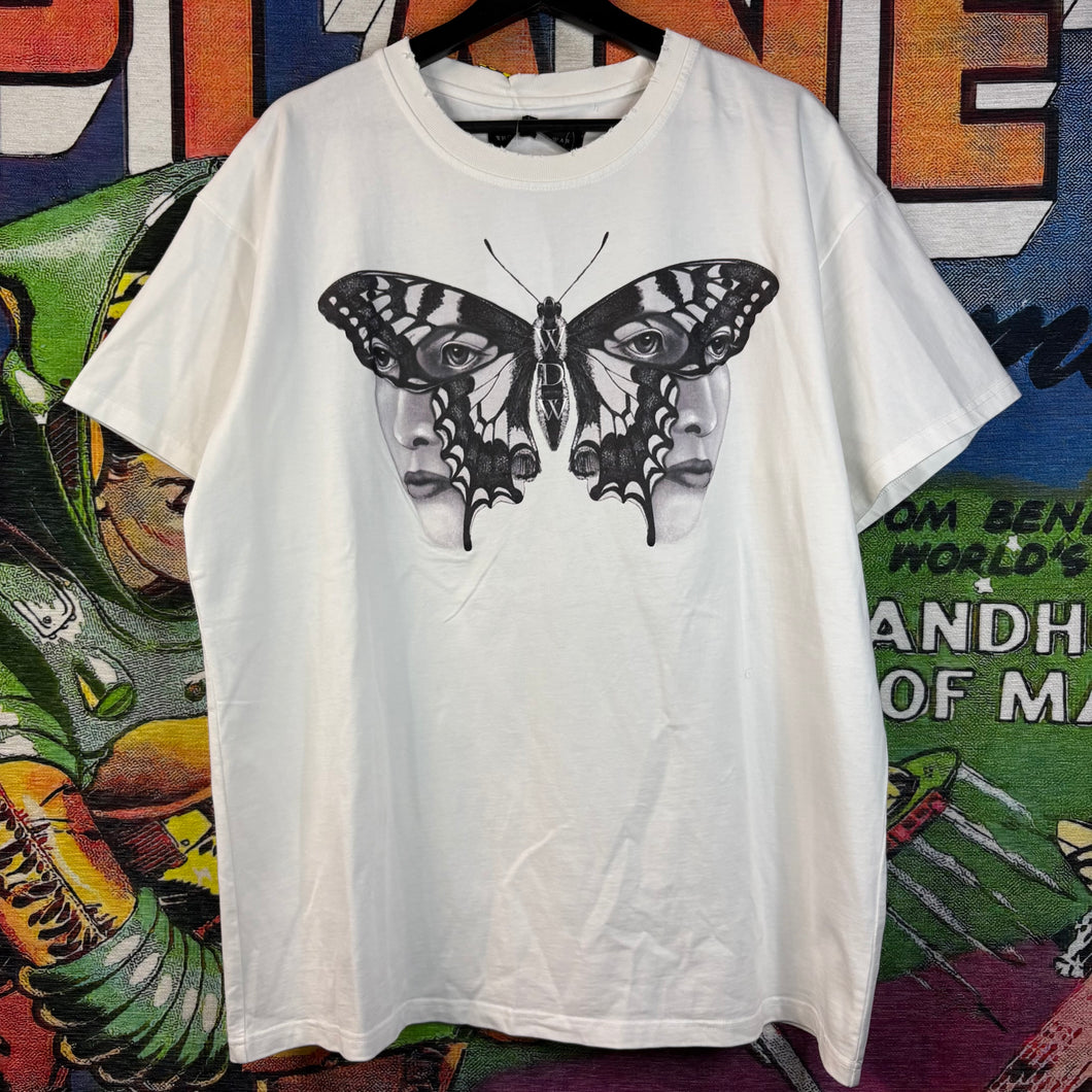Who Decides War by Ev Bravado Duofly Butterfly-Print Tee Size XL