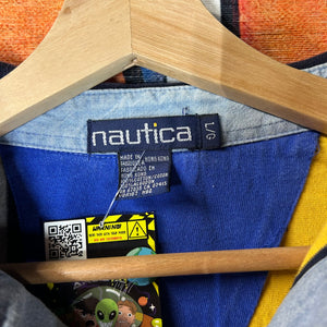 Y2K Nautica Diagonal Striped Polo  Size Large