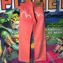 Load image into Gallery viewer, Evisu Back Pocket Logo Pink Jacquard Pants Size 28”
