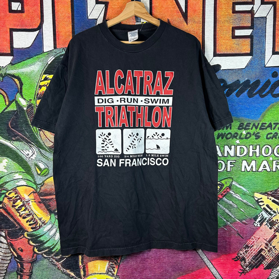 Y2K Alcatraz Triathlon Joke Tee Size XL