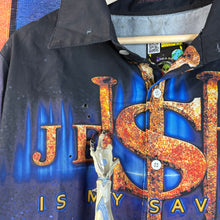 Load image into Gallery viewer, Jesus Is My Savior Rayon Button Up Size Medium
