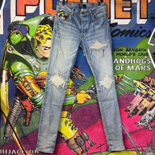 Load image into Gallery viewer, Amiri MX-1 Ultrasuede Ripped Biker Jeans Size 31”
