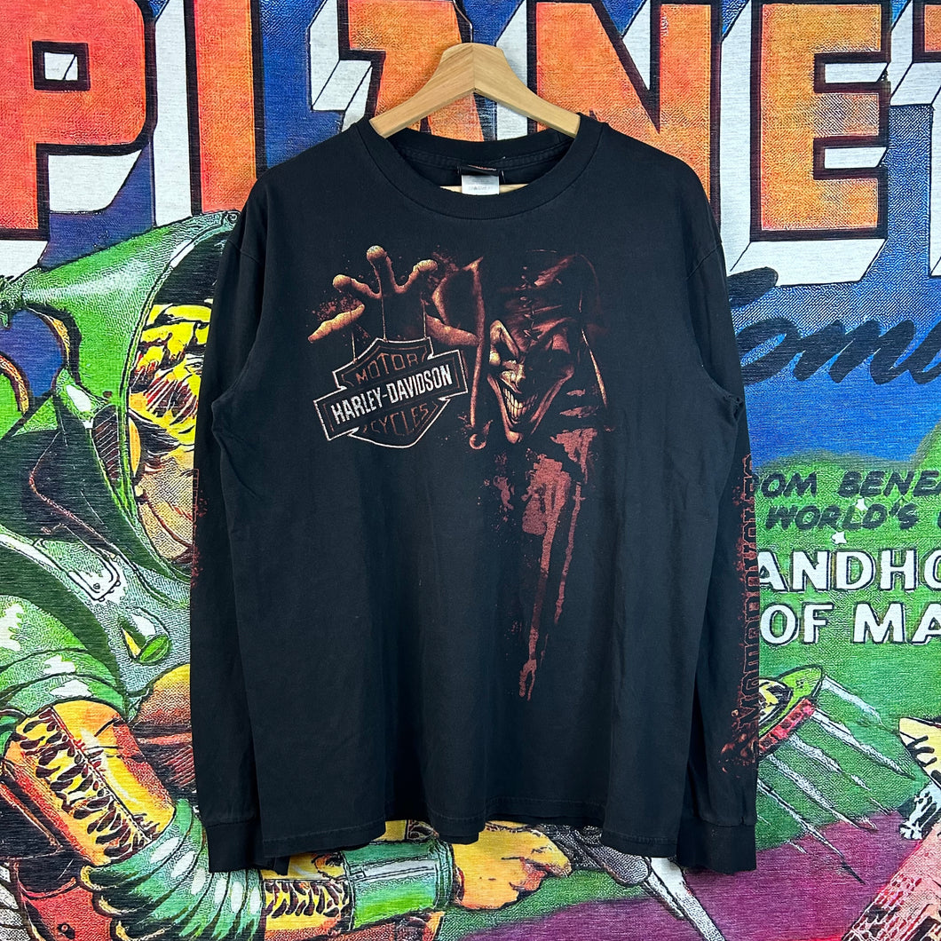 Harley Davidson Jester Long Sleeve Tee Size Large