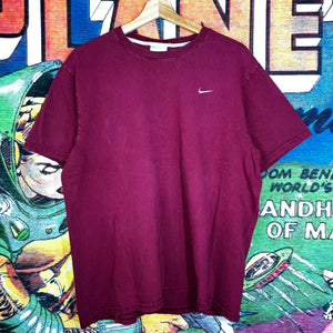 Y2K Nike Maroon Swoosh Logo Tee Size L