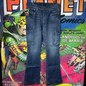 Purple Brand Flared Cargo Jeans Size 32”