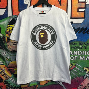 Bape Busy Works Camo Circle Logo Tee Size Large