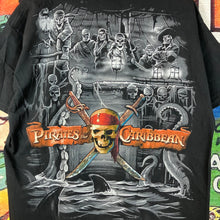 Load image into Gallery viewer, Vintage Y2K Pirates Of The Caribbean Movie Promo Graphic Tee Size L
