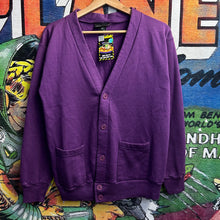 Load image into Gallery viewer, Vintage 80’s Purple Cardigan Size Medium

