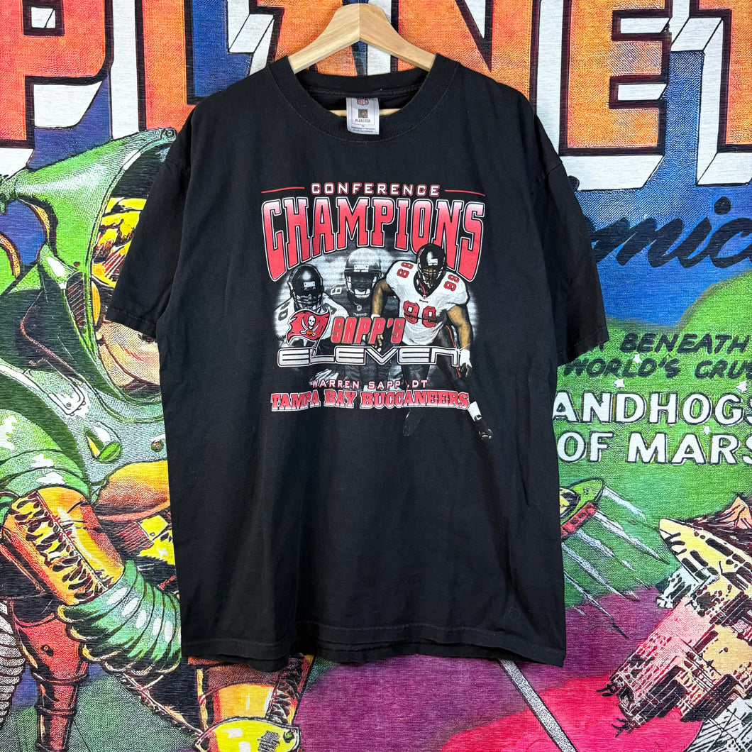 Y2K 2002 Tampa Bay Buccaneers Warren Sapp Conference Champions Tee Size Large