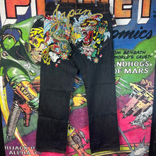 Load image into Gallery viewer, Y2K Ed Hardy Embroidered Tiger Dragon Jeans Size 34”
