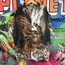 Load image into Gallery viewer, Y2K No Boundaries Aop Dragon Rayon Button Up Size XL
