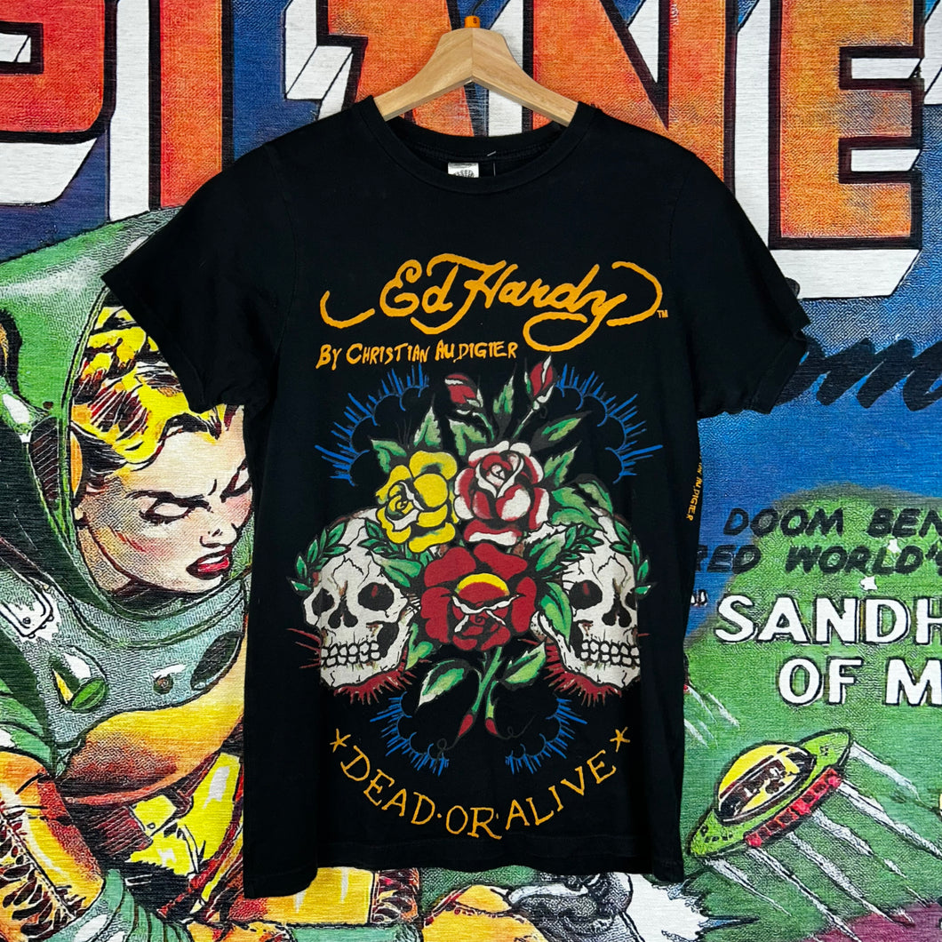 Ed Hardy ‘Dead Or Alive’ Graphic Tee Size Women’s S