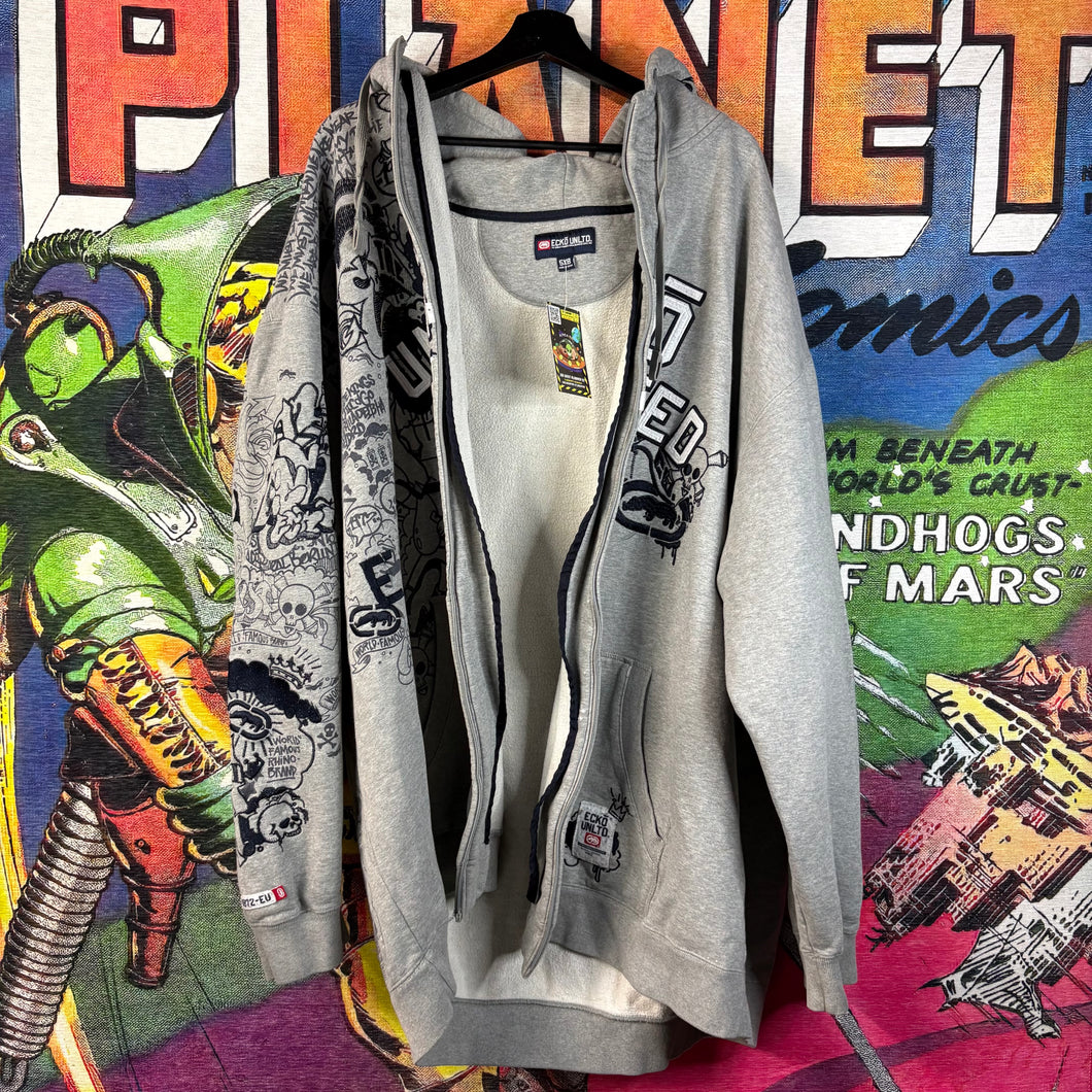 Y2K Ecko Unltd Zip Up Hoodie Size 5XL