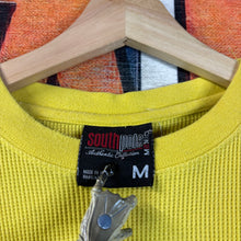 Load image into Gallery viewer, Y2K Southpole Men&#39;s Yellow Waffle Pullover Crew Neck Long Sleeve Thermal Size Medium
