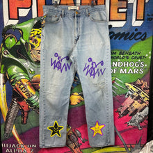 Load image into Gallery viewer, AssPizza Puff-Print Levi’s Denim Jeans Size 40”

