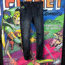 Load image into Gallery viewer, AMIRI Black Crystal Shotgun Skinny Jeans Size 34&quot;
