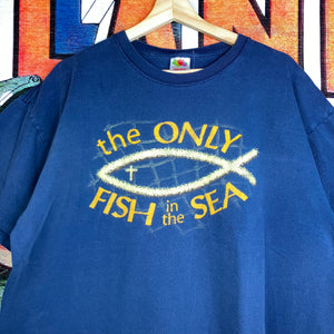 Y2K The Only Fish In The Sea Jesus Tee Size 2XL