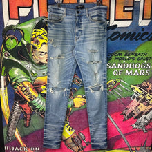 Load image into Gallery viewer, Amiri MX1 Distressed Jeans Blue Size 33”

