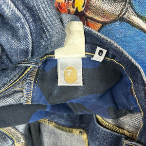 Y2K Bape ‘Ape Shall Never Kill Ape’ Jean Shorts Size 36"