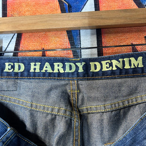 Ed Hardy Stone Washed Jeans Size 36”