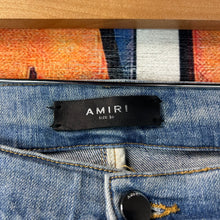 Load image into Gallery viewer, Amiri MX1 Red Plaid Patch Skinny Jeans Size 36”
