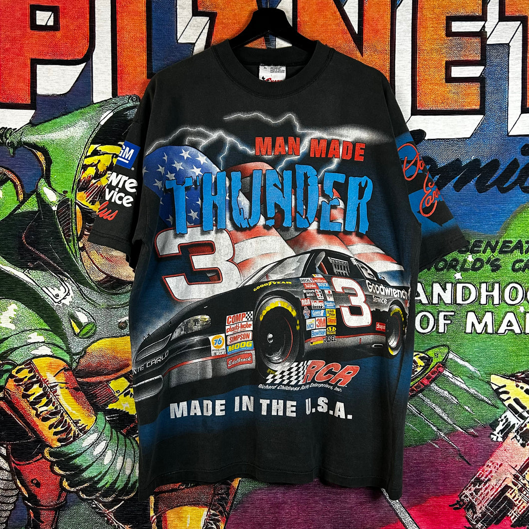 Vintage 90s Chase Authentics Dale Earnhardt AOP Tee Size XL