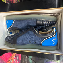 Load image into Gallery viewer, Christian Louboutin Louis Junior Spike Red Bottom Sneakers Dark Blue Size 13
