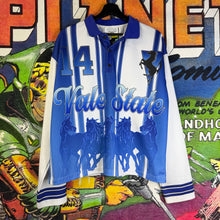 Load image into Gallery viewer, Vale “Vale State” Striped Polo Long-Sleeve Size Medium
