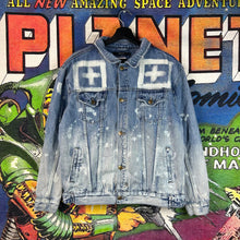 Load image into Gallery viewer, Ksubi Oh G Bleached Cross Denim Jacket Size Small
