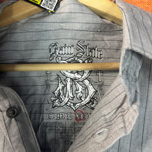 Load image into Gallery viewer, Y2K Raw State Cross Wings Button Up Shirt Size XL
