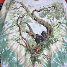 Load image into Gallery viewer, Vintage 90s Liquid Blue African Rain Forest AOP Tie Dye Graphic Tee Size XL
