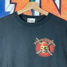 Load image into Gallery viewer, Vintage Y2K Pirates Of The Caribbean Movie Promo Graphic Tee Size L
